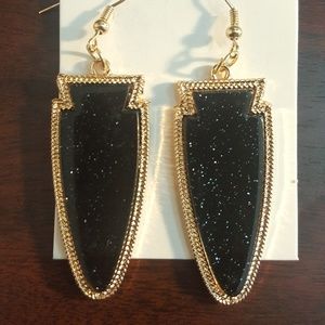 Arrowhead Druzy Gold Trim Earrings Skylar Type
